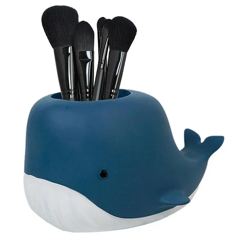 

Whale Pen Holder Resin Whale-Shaped Desktop Pencil Holder With Cell Phone Stand Student Christmas New Year Gift Desk Pencil