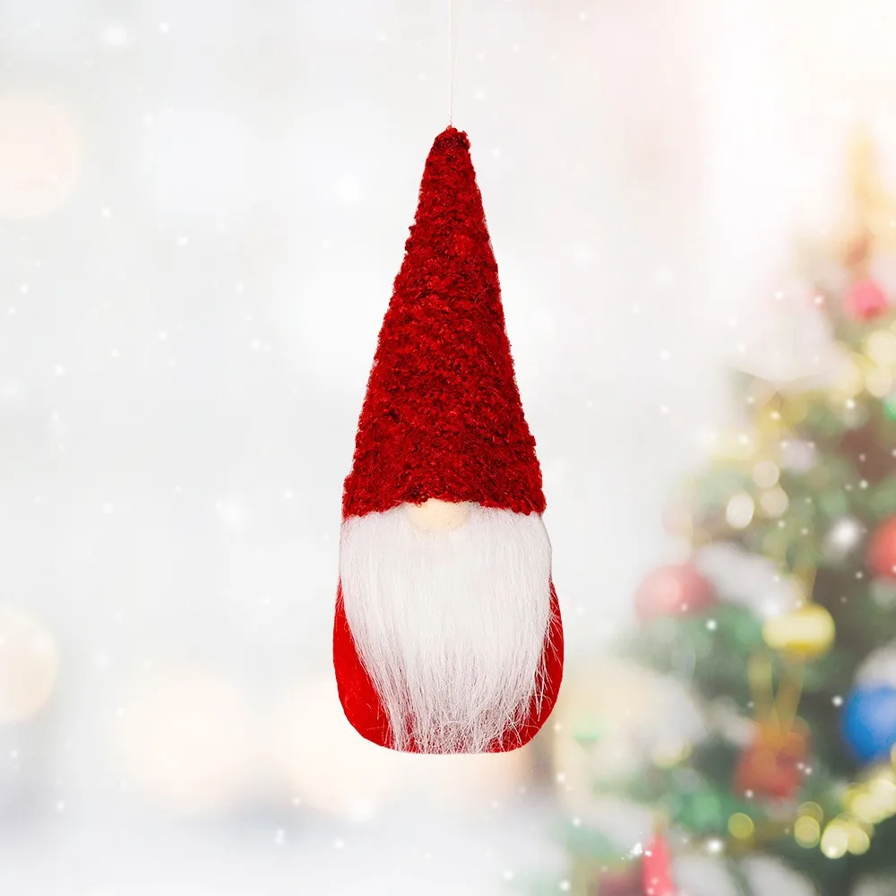 Christmas Gnome Elf Doll Xmas Tree Hanging Decoration Knitted Woolen 2024 Halloween New Year Home Decor Navidad