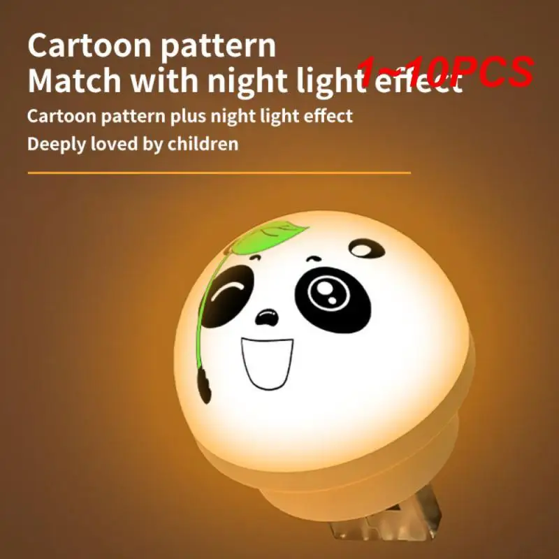 

Portable Cute Night Light USB Round Panda Expression Pattern Lamp Bedroom Children Gift Decoration Desk Lamps Indoor Lighting