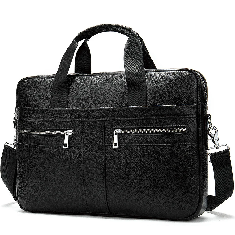 Business Affairs Briefcase Genuine Leather Male Package Capacity Man Handbag Single Shoulder 2020 computer office bags for men