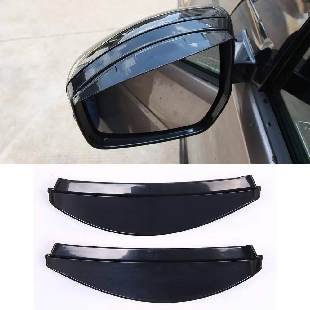 

2PCS ABS Plastic Car Side Rearview Mirror Top 3D Rain Eyebrow Trim for Land Rover Discovery Sport RR Evoque Defender Freelander