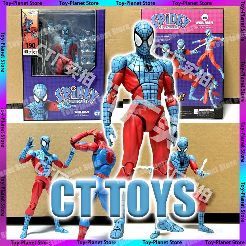 New Ct Toys Spiderman Web-Man Mafex 190 Spidey Super Stories Webman Classic Ver 185 Аниме Фигурка Модель Подарочные