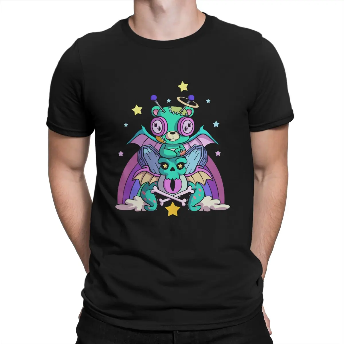 

Voodoo T-Shirt for Men Zombie Creepy Kawaii Teddy Bear Awesome 100% Cotton Tee Shirt Crewneck Short Sleeve T Shirt Summer Tops