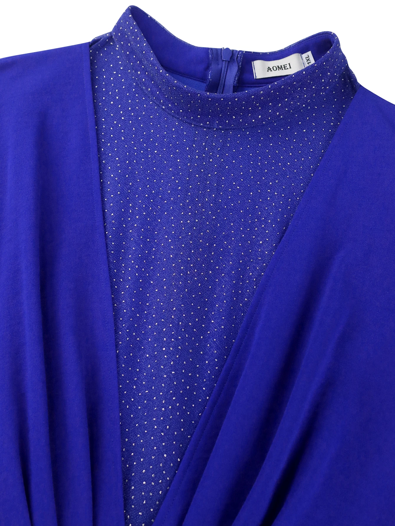 ONTINVA женское синее вечернее платье Maix с высоким воротом прозрачное сетчатое