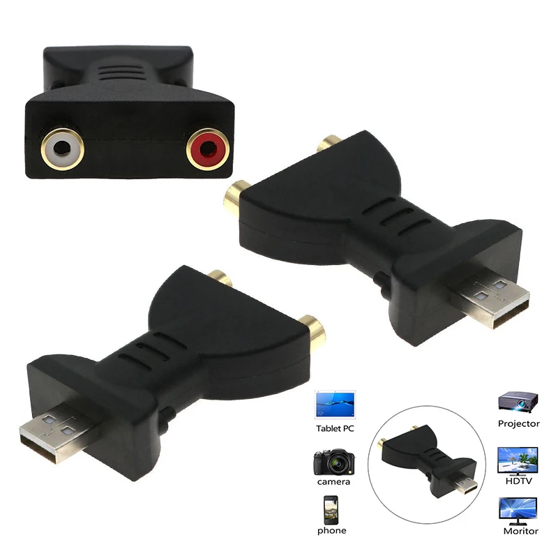 

Computer Cables Connectors Computer Office AV Head USB2.0 To 2RCA Maternal Video Cable Adapter