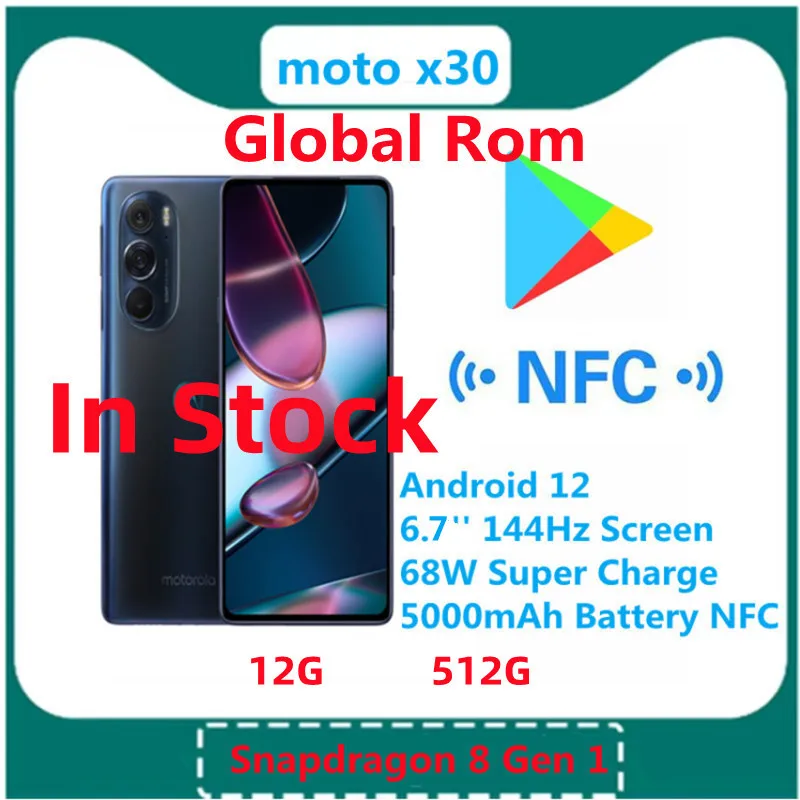 Телефон Motorola Moto Edge X30 30 Pro телефон с глобальной прошивкой Android 12 Snapdragon 8 Gen 1 экран 6 7