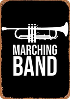 marching band vintage look metal sign art prints retro gift 8x12 inch