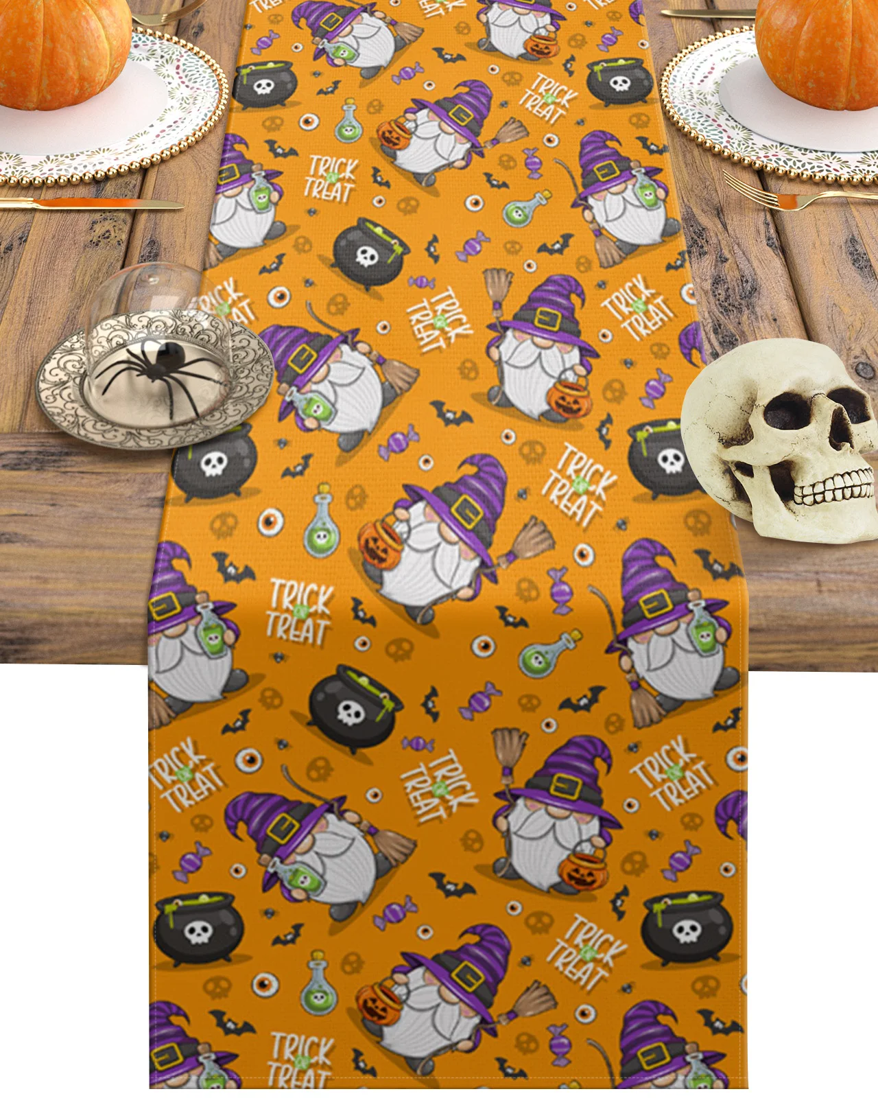 

Halloween Gnome Texture Table Runner Christmas Dining Table Decor Linen Table Runners Wedding Decor Table Cloth