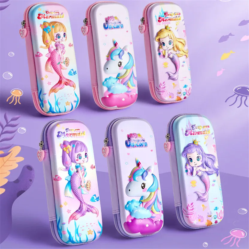 Case Mermaid Estuche Escolares Eva Unicorn Pencilcases For Girls Stationery Estojo Pen Box Aesthetic Papeleria Kawaii