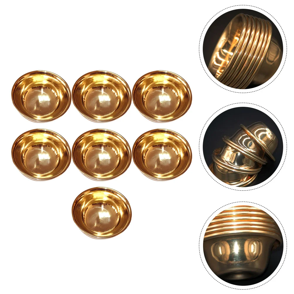

7 Pcs Drinking Cup Yoga Accessories Sacrifice Bowl Container Offering Cups Copper Water Cup