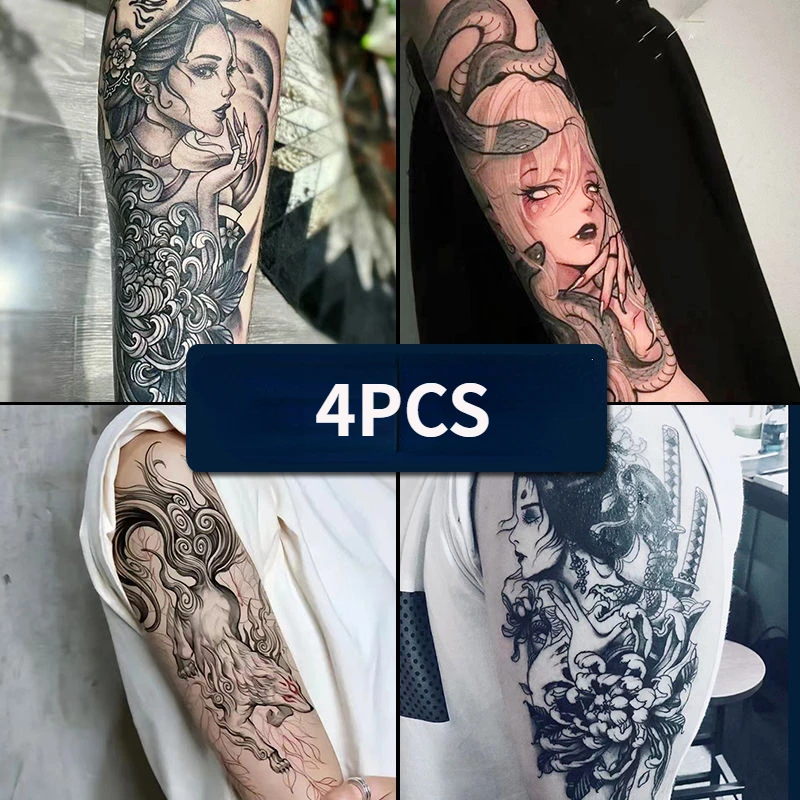 

Искусственные татуировки с крыльями ангела и лисицей для женщин, водонепроницаемые наклейки для татуировок, милая татуировка, искусство, праздничное тело hotwoman, 4 шт.