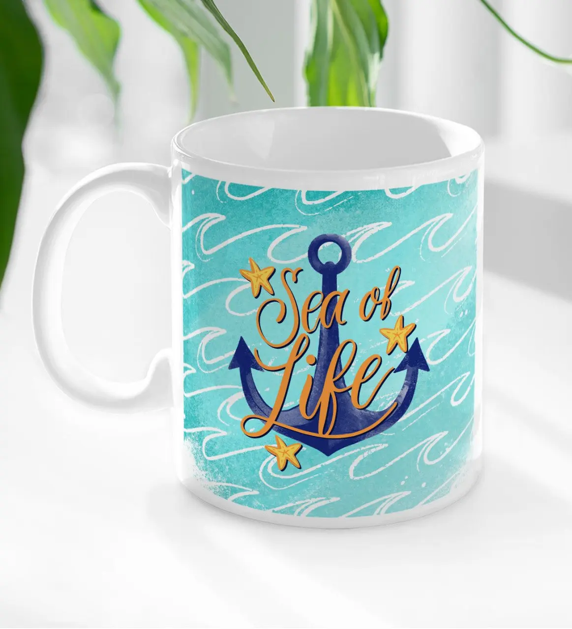 

BK подарок в морском стиле, дизайнерская белая кружка