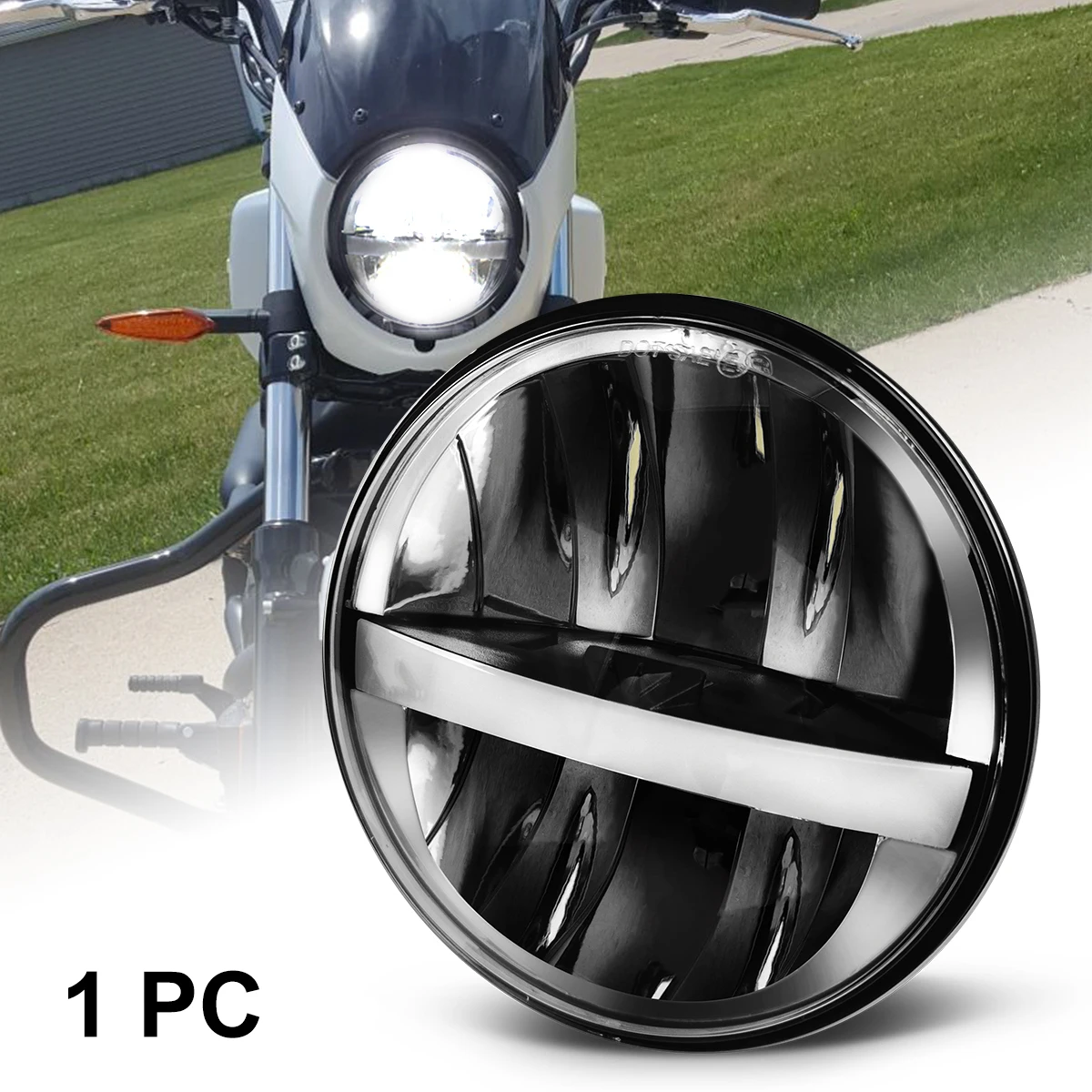 

BraveWAY 5,75-дюймовая светодиодная фара для Sportster SportsCar Truck PickUp Motorcycle Street H5006 5-3/4" Круглая фара