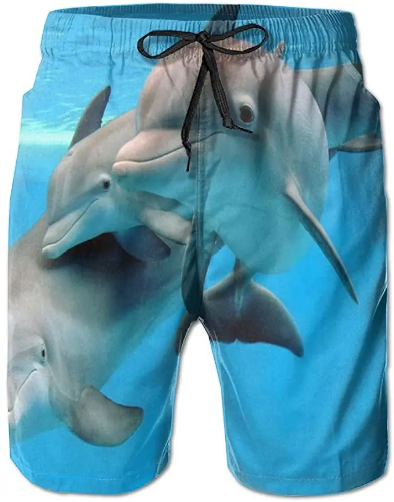 

Board Shorts Cute Dolphin Men's Quick Dry Swim Trunks Beach Shorts