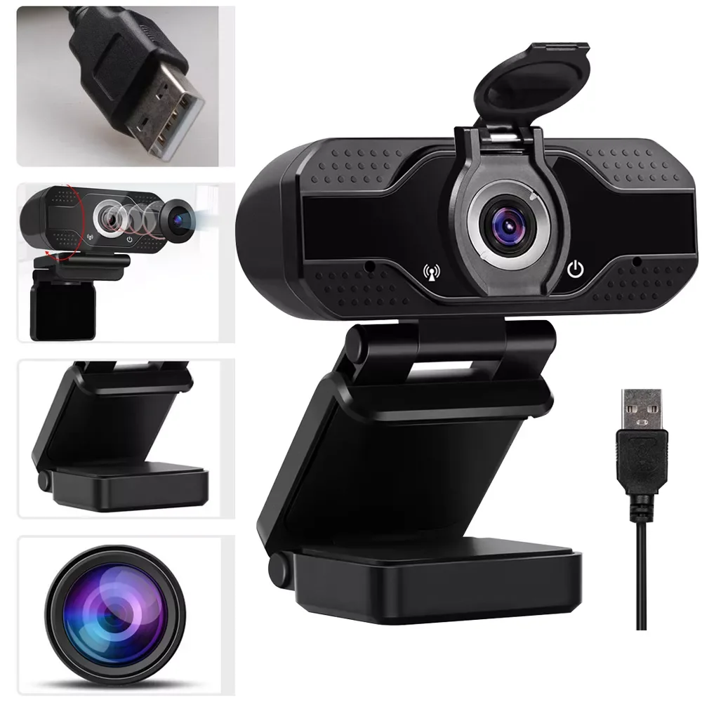 

Driver-free Webcam 1080P High Definition USB Network Computer Live Camera Conference Gaming Plug And Play PC Web Camera