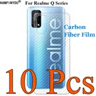10 шт.лот для Realme 5 Q2 Q2i Q3 Q3s Q3t Q3i Pro 5G 3D углеродное волокно задняя пленка защитная наклейка для экрана
