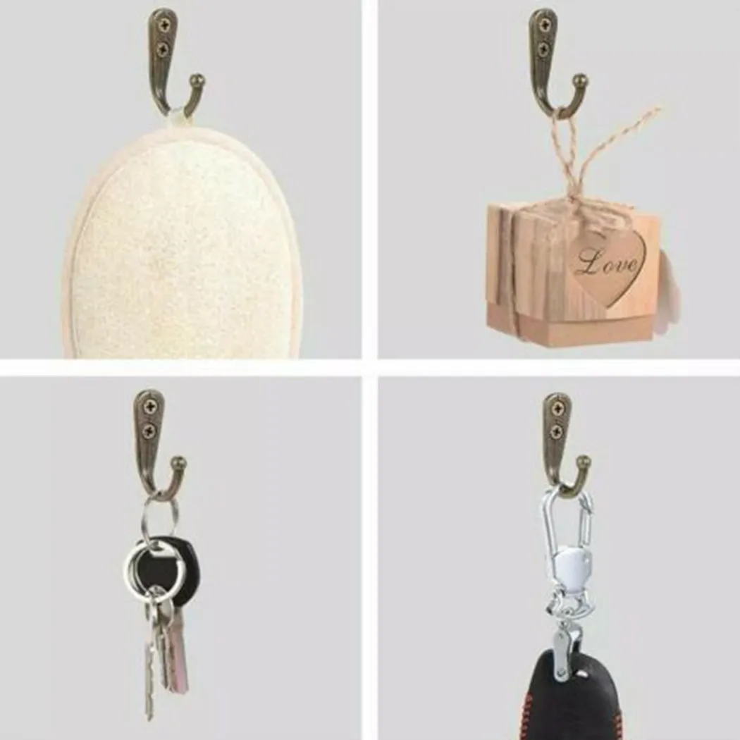 

Durable High Quality New Practical Hooks 10pcs Bedroom Hanging Coat Holder Key Hanger Single Robe Vintage Prong