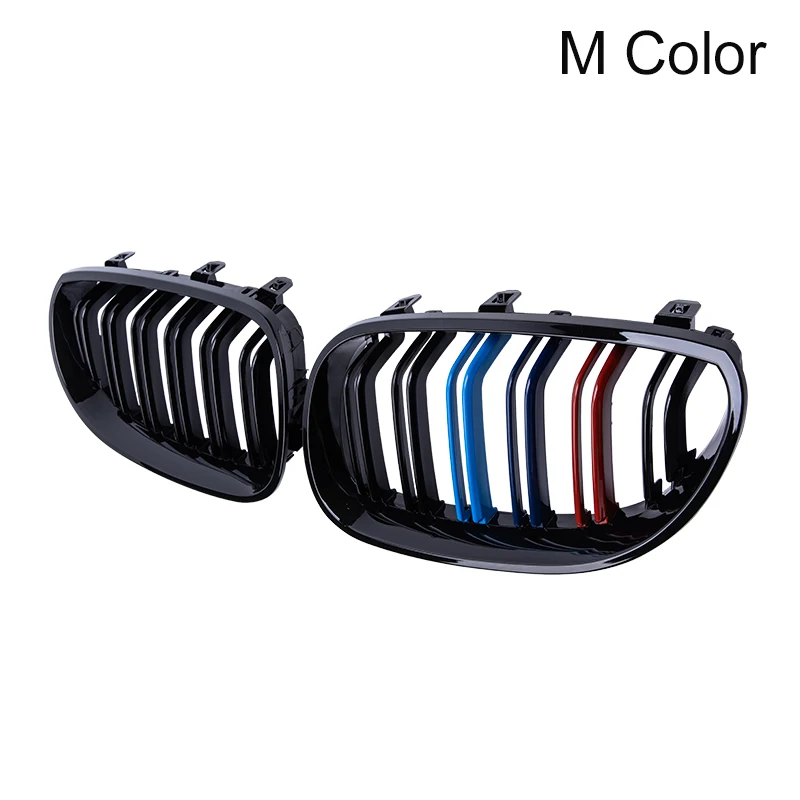 Car Front Kidney Grill Gloss Black M Color For BMW 5 Series E60 E61 2003 - 2010 M5 520i 523i 525i 528i 530i 535i 540i 520d 530dd images - 6