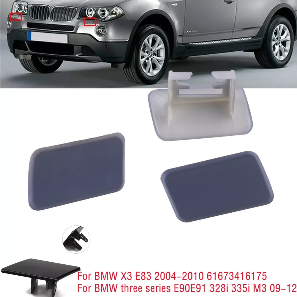 

2PCS Front Bumper Headlight Spray Cover Cleaning Cover For BMW X3 E83 04-10 Left & Right 3series E90E91 328i 335i M3 09-12