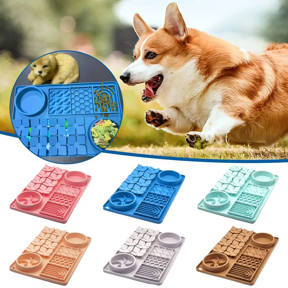 

Slow Feeder Upgraded 3 in 1 Dog Bowls Dog Licking Mat With Suction Cups For Anxiety Relief Perfect For Pet Food Yogurt BPA M6D8