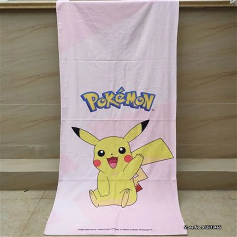 

Creative Japanese Anime Pokemon Design Towel 3D Digital Printing Baby And Children Comfortable Soft Absorbent Bath Towel