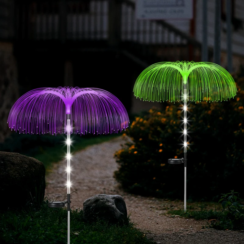 

Solar Outdoor Light Multi Color Changing Jellyfish Spike Lights with RGB Path Lamps Raising Water Protected Garden Lighting