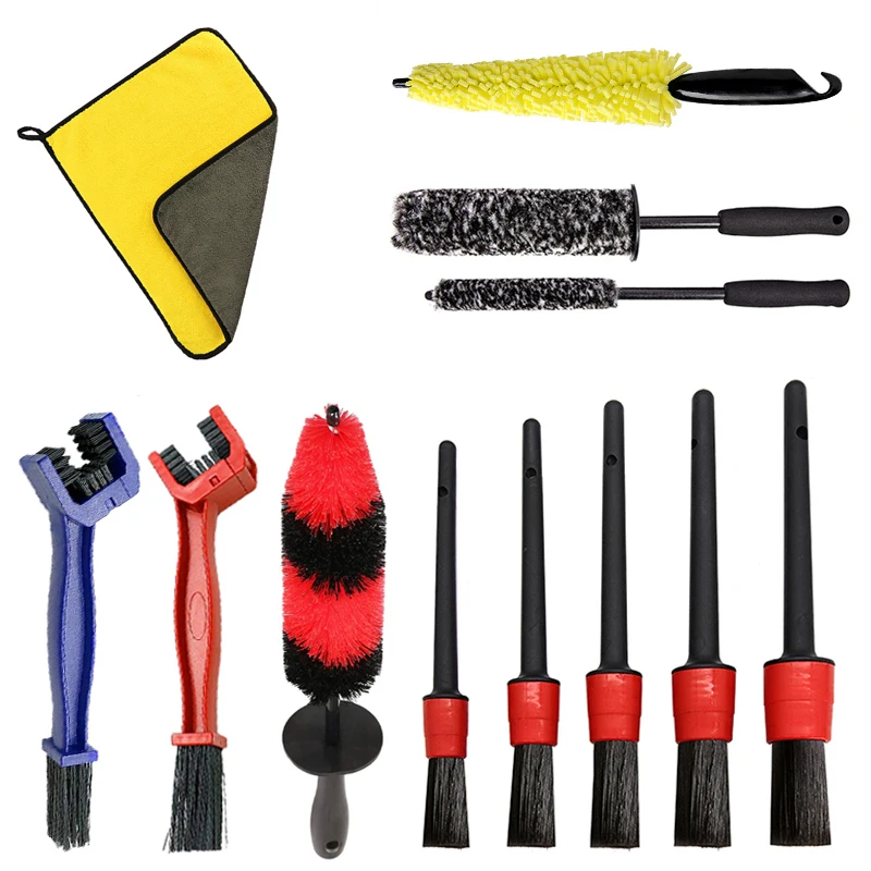 

Car Wheel Wash Brush Set Universal Car Tire Rim Cleaning Tools Motorcycle Wheel Wash Brush Auto Detailing Washing Accessories