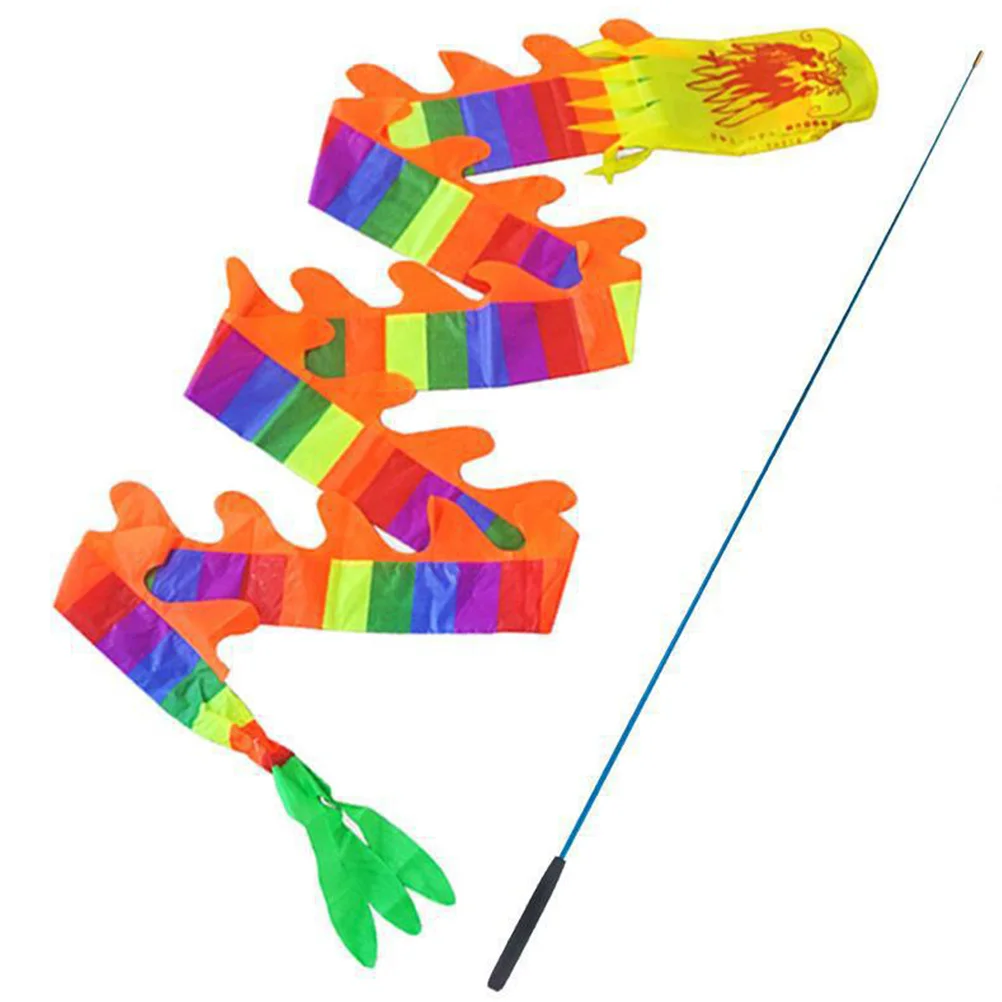 

3d Rainbow Color Ribbon Childrens Tylonal Hand Ribbon Kite Decorative Dance Ribbon Silk Fairy Stick Poppets Kids