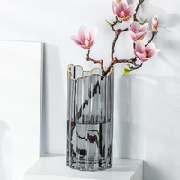 luxury indoor vase large flower transparent minimalist living room nordic style vase glass funky macetas vase decoration home