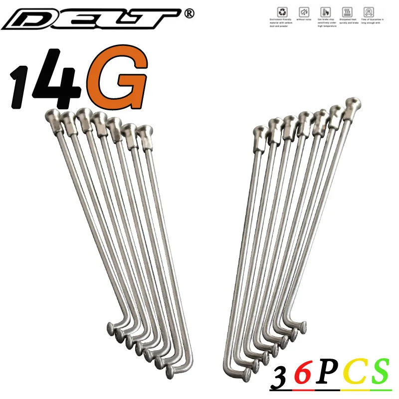 

36Pcs Stainless Steel Road Mountain Bicycle Bike Spoke14G/ 236/246/248/250/255/258/259/261/263/265MM Nipples End Cap Accessories