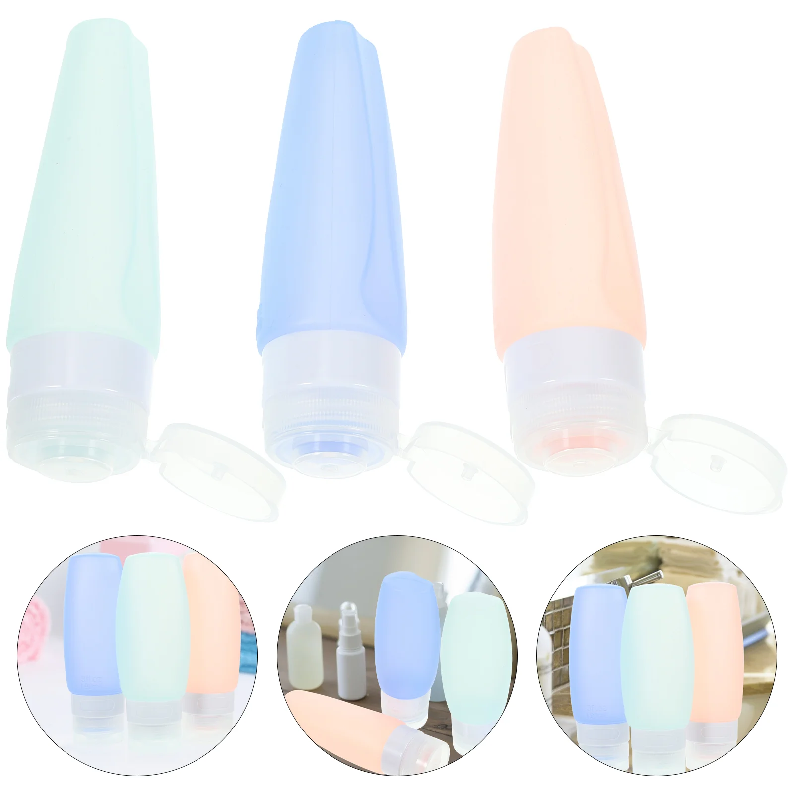 

6 Pcs Travel Bottle Empty Size Bottles Toiletries Silicone Conditioner Lotion Cover Pp Containers Shampoo