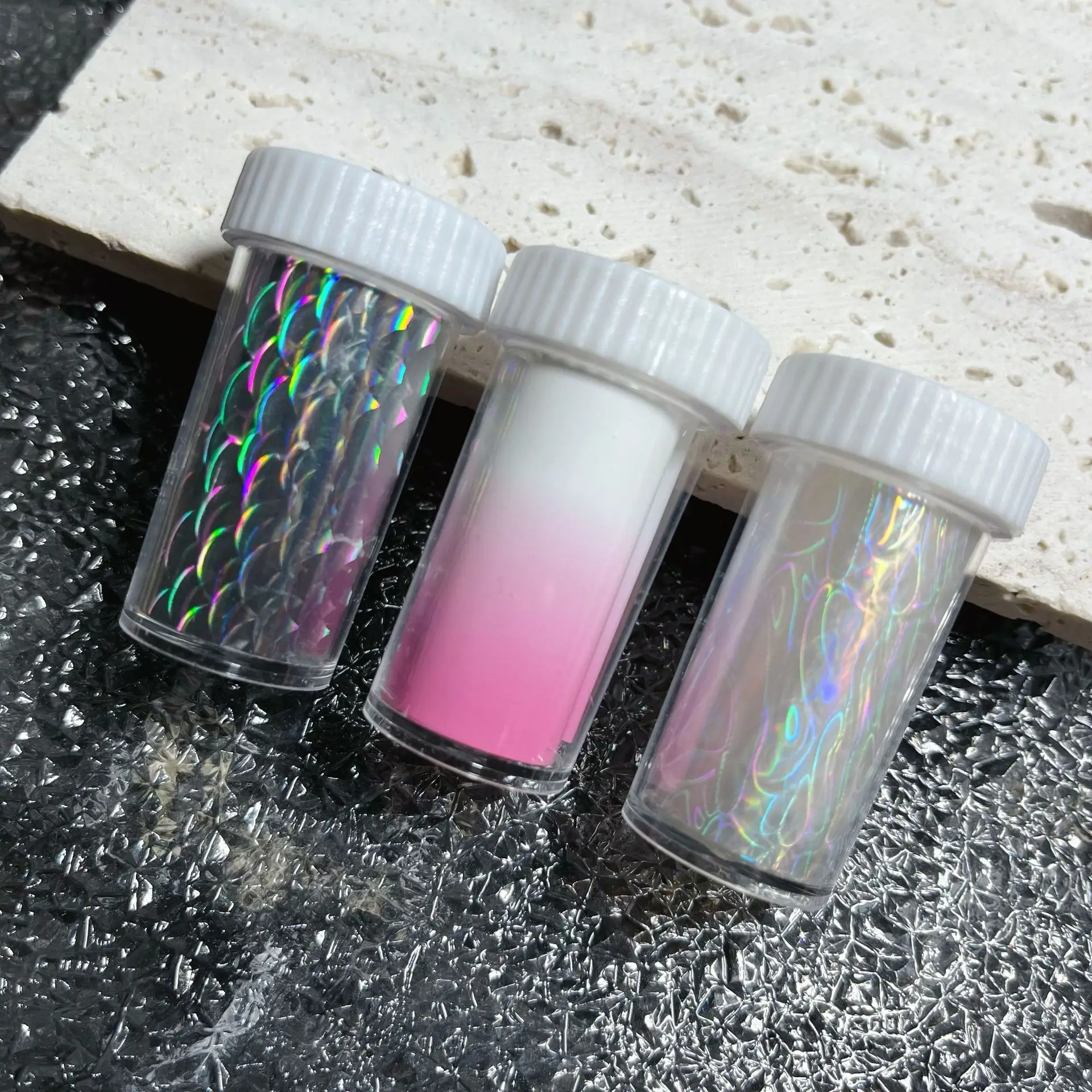 

50cm Nail Art Foil Fish Scale Chameleon Nails Metal Blusher Pattern Transfer Decals Wraps Stickers Laser Manicure Decorations