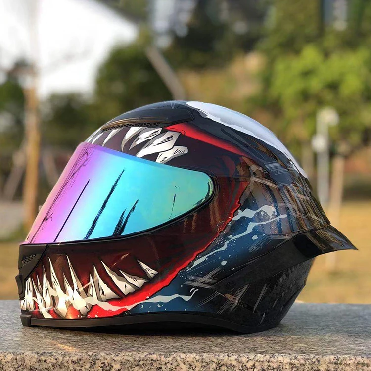 

New Arrival Venom Big Spoiler Motorcycle Helmet ECE Approved Full Face Racing Helmet Off Road Winter Season Helmet