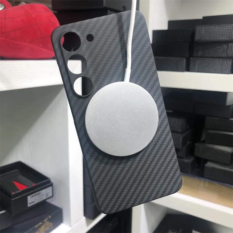 For Samsung Galaxy S23 Ultra MagSafe Magnetic Carbon Fiber  Phone Protective Cover Galaxy S23 S23 Plus  Aramid Fiber Case