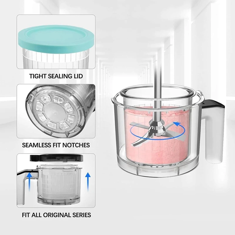 Сменные контейнеры для мороженого пинты и крышки Ninja Creami 24 унции чашки Deluxe NC501