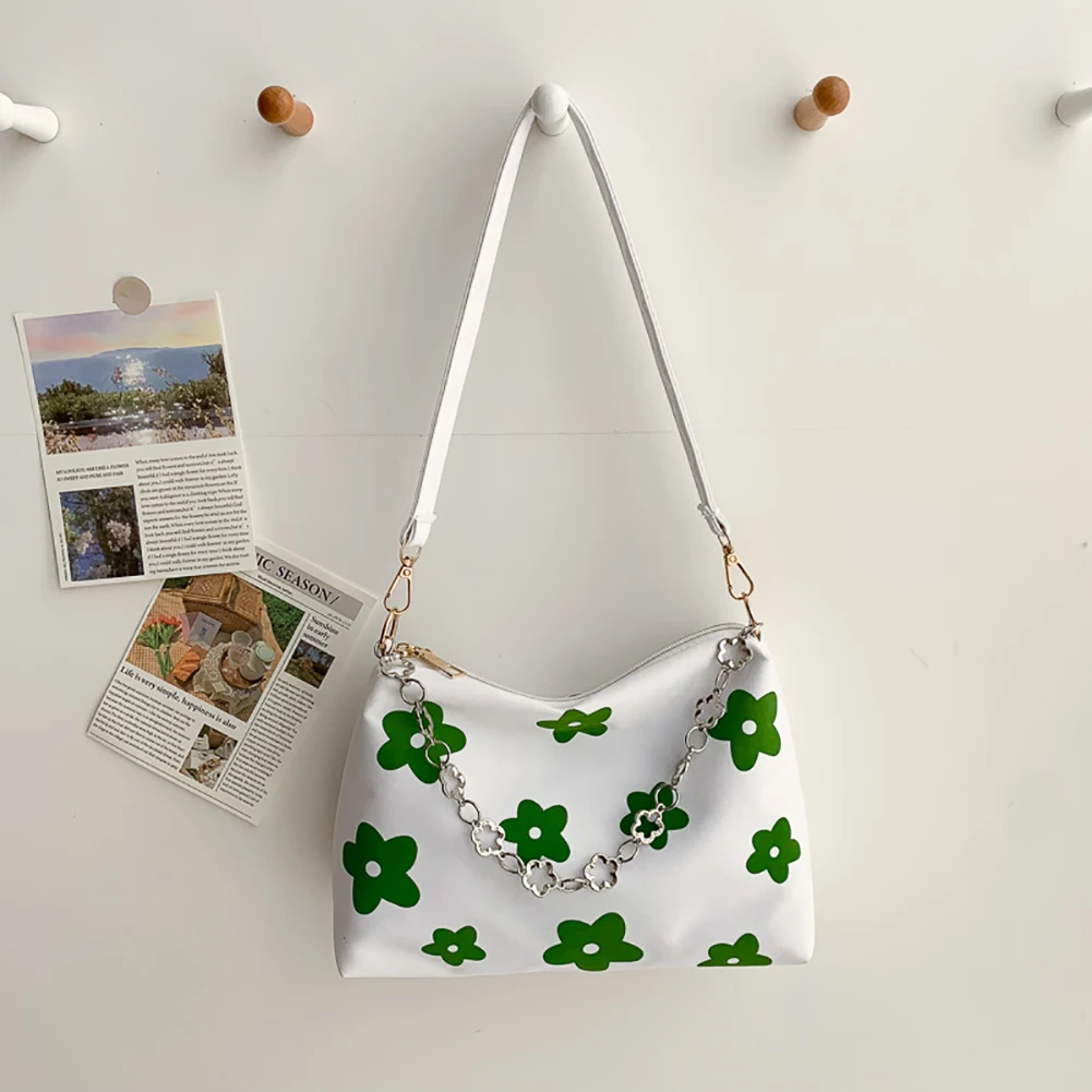 

Fashion Women Canvas Flower Underarm Bag Shoulder Totes Female Purse Reusable Zipper Casual Handbags Commuter Bag