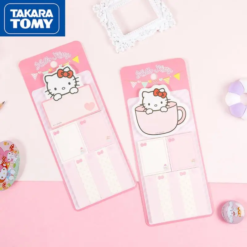 

TAKARA TOMY 240 Sheets Hello Kitty Notes Notepad Office School Supplies Notes Plan Stickers Cartoon Tea Cups Sticky Memo Sheets