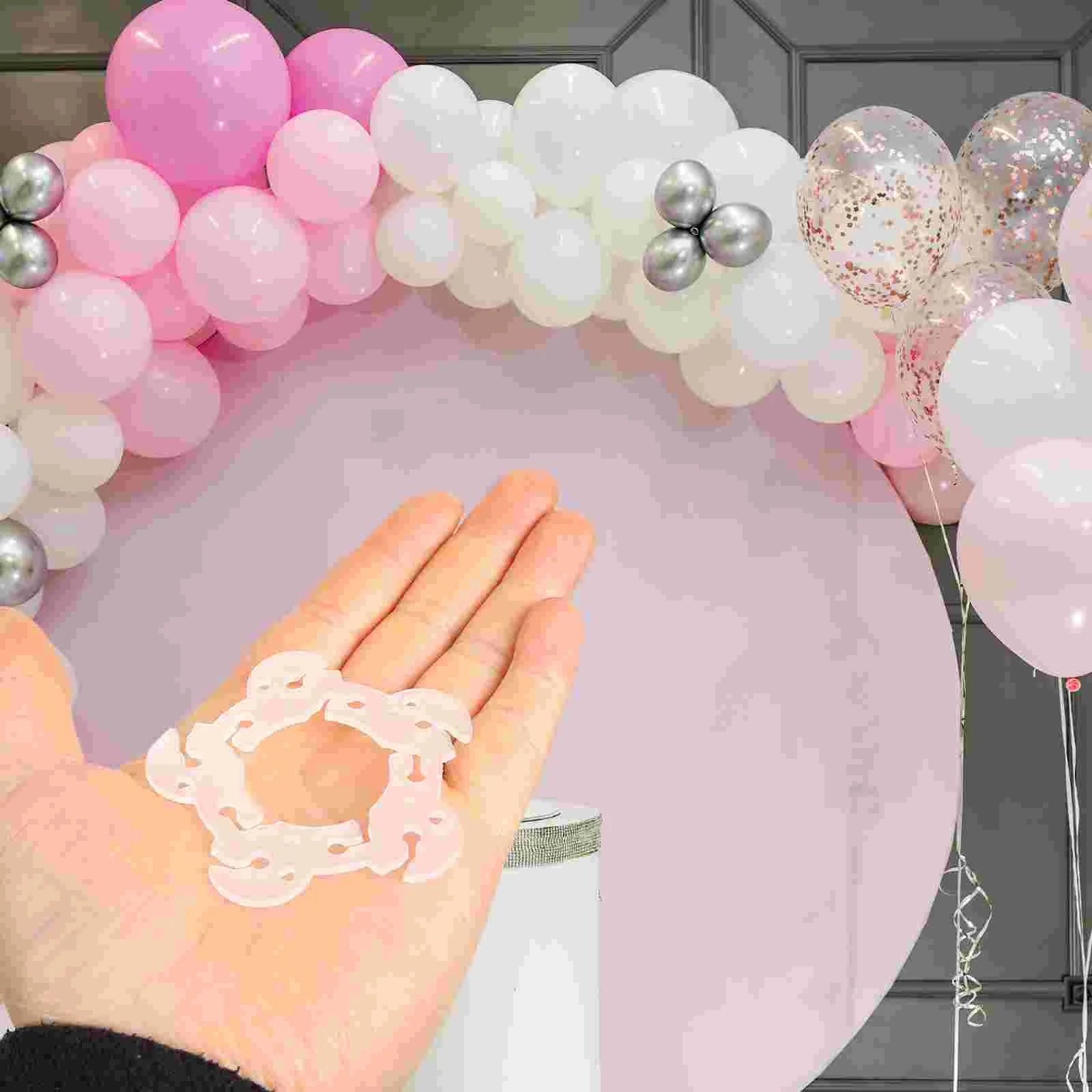 

100 Pcs Bow Tie Balloon Arch Clip Transparent Balloons Ties Clips Plastic Rings
