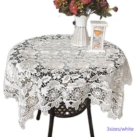 luxury water soluble white lace rose embroidery table cloth tea wedding tablecloth kitchen party christmas new year decor