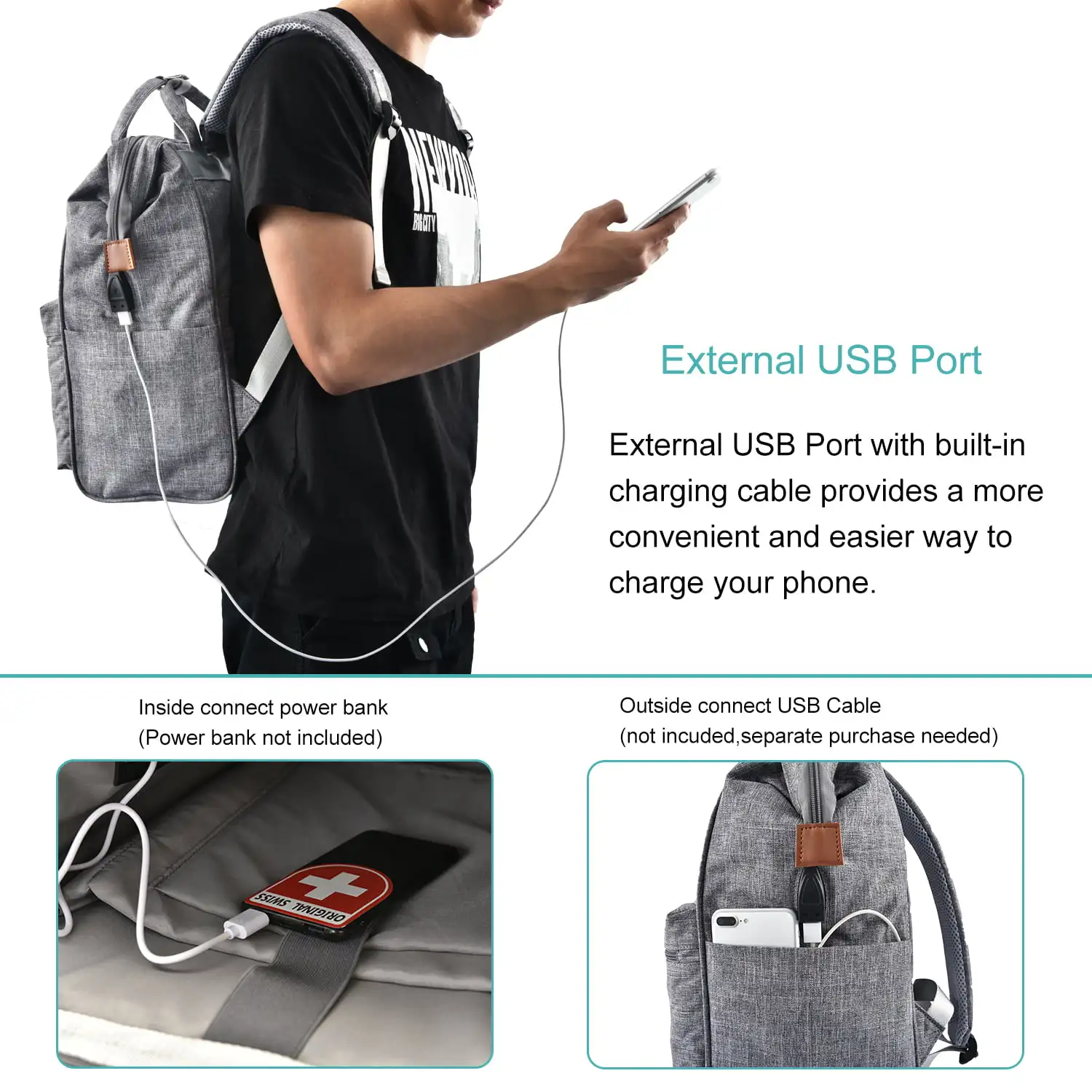 Laptop Backpack Bags Work Backpack Flight Approved 15.7 in Laptop Purse Waterproof Travel Back Pack with USB Charging Port for M