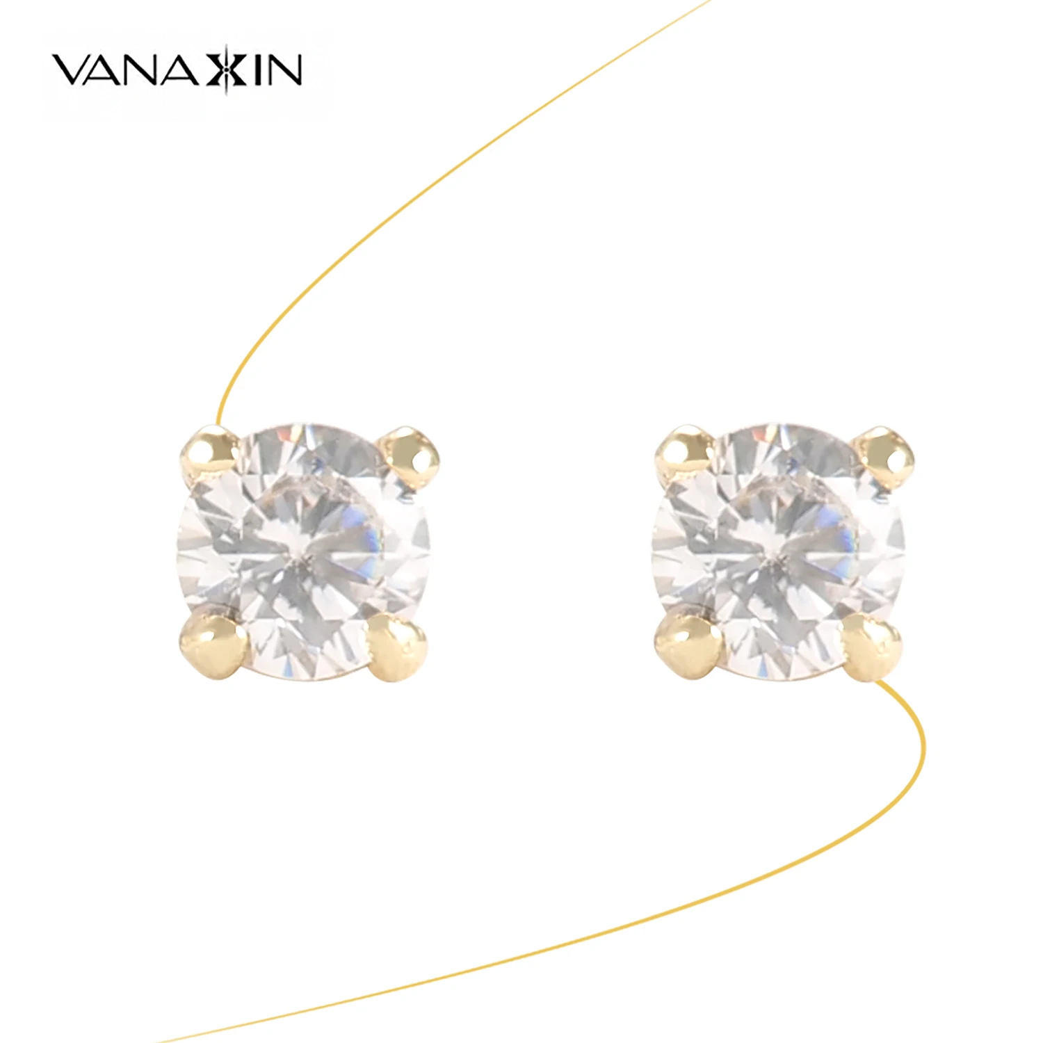 Женские маленькие круглые серьги-гвоздики VANAXIN, свадебные ювелирные изделия