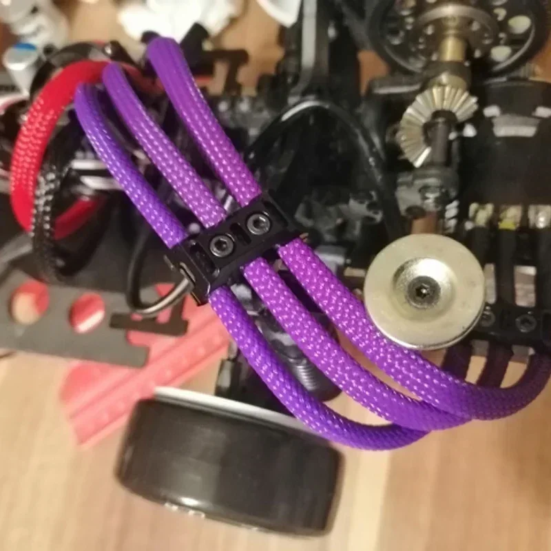 Оплетка для кабелей из змеиной кожи плетеная нить черно-красного цвета высокой