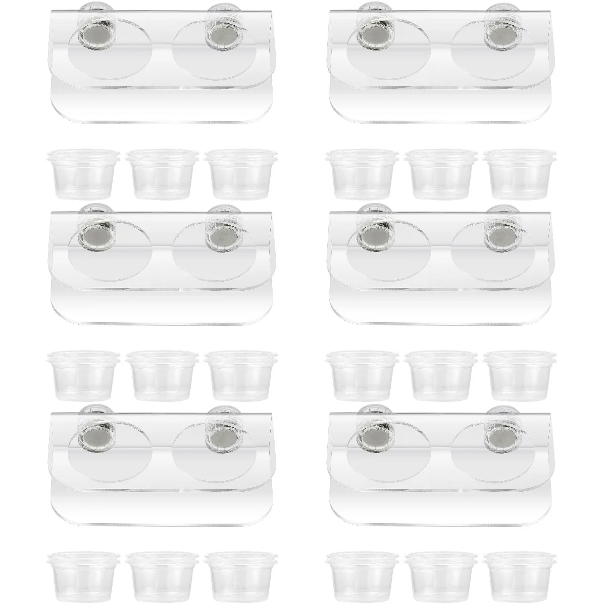 

6pcs POPETPOP Reptile Feeding Dish Water Food Cups Gecko Feeder Cups with 10 Bowls