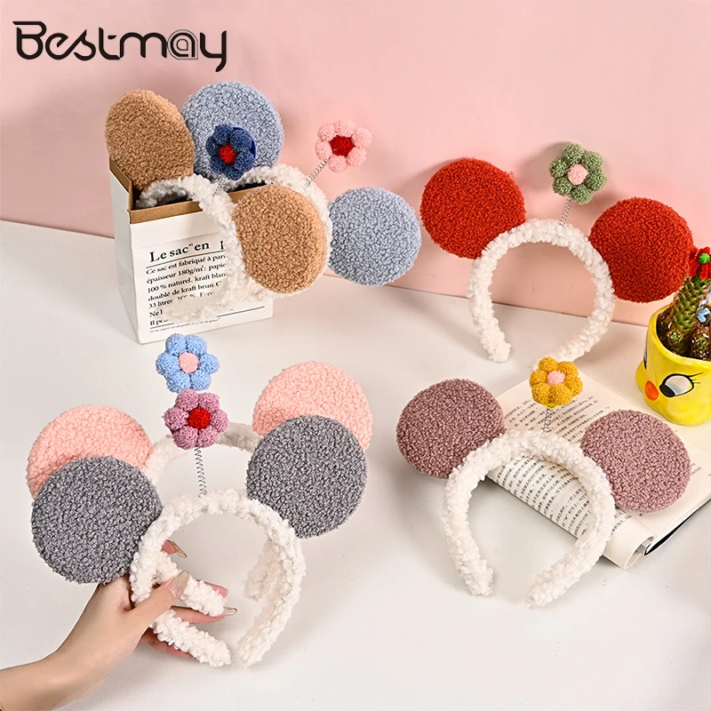 

Bestmay Wash Face Hair Holder Hairbands Cute Coral Fleece Flower Animal Ears Headband Women Girls Turban Fashion Accessories