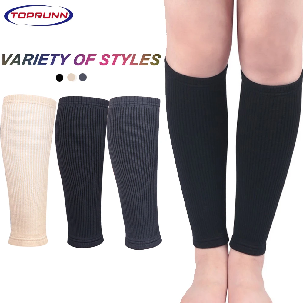 

TopRunn 2Pcs/1Pair Fashion Men Women Leg Warmers Socks Warm Knitted Calf Brace Unisex Compression Leg Socks