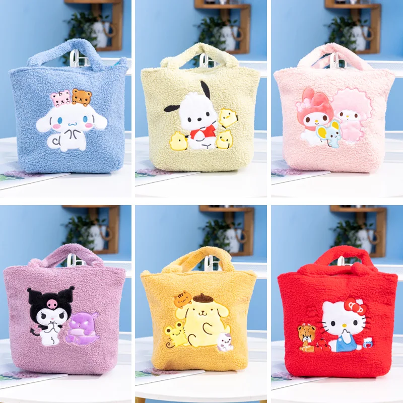

Кавайная Sanrios аниме Hellokitty Kuromi Cinnamoroll My Melody мультяшная Милая Большая вместительная Повседневная сумка через плечо для хранения подарок для девушки