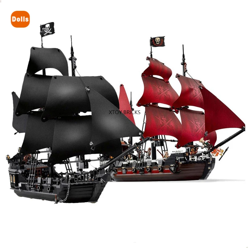 

2021 The Black Pearl Ship Pirates Ships Caribbean Model Building Blocks Compatible with 4184 4195 Birthday Gifts Kids Toys