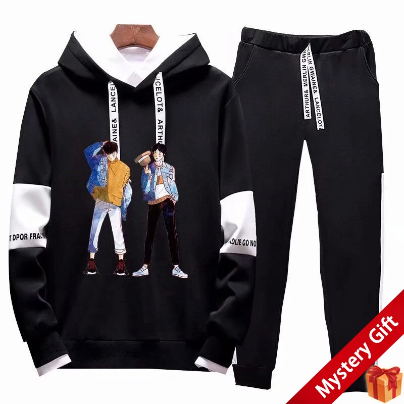 

Spring Men's Fashion Print Tracksuit Outwear Jogging Suits Jackets Hoodies and Pants Two Piece Sets Leisure Sports Sweatshirts