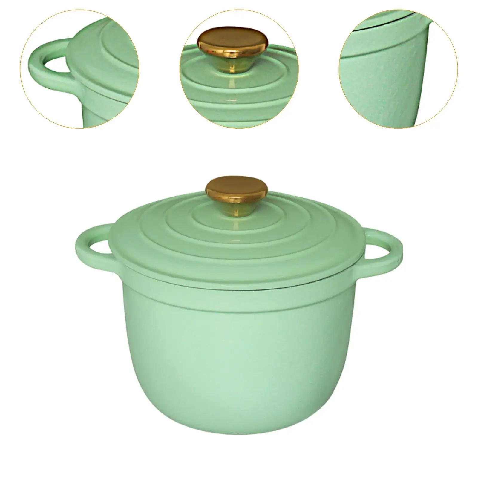 Эмалированная кастрюля с двойным ухом многофункциональная посуда прочная для