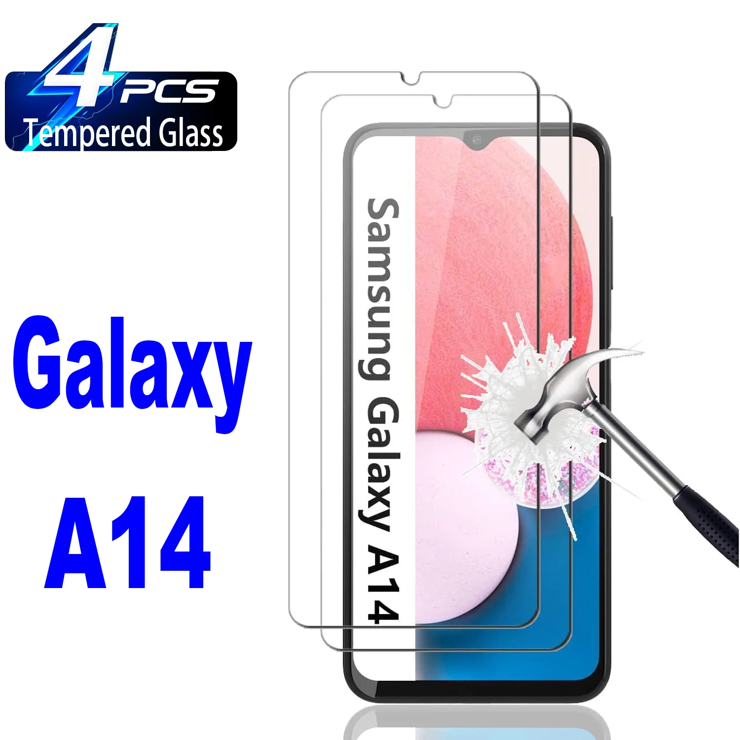 

4Pcs Tempered Glass For Samsung Galaxy A14 5G A13 A12 A23 A04 A53 A52 A33 A32 A22 5G S20FE S21FE 5G Screen Protector Glass Film